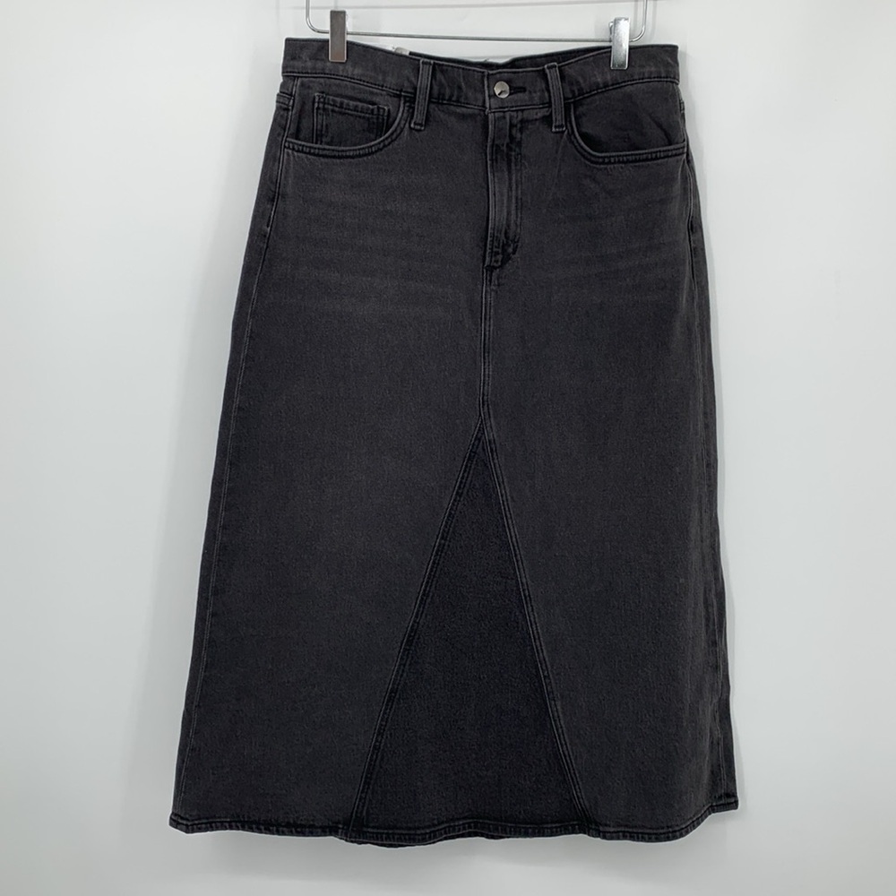 Joe's Jeans Tulie maxi denim jean skirt black a-line midi faded modest new 31 12 - Picture 2 of 6